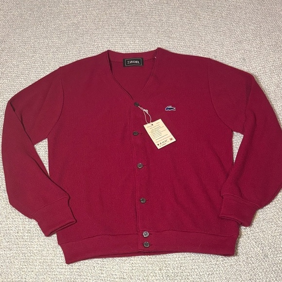 Izod Other - Vintage IZOD Men's Burgundy Button Cardigan Sweater